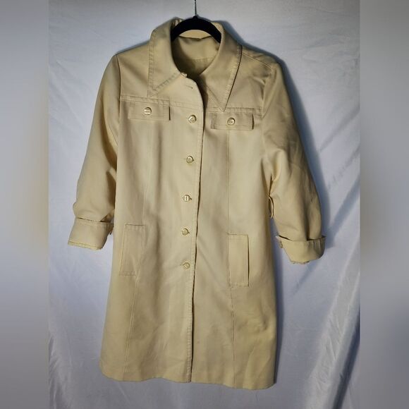 Vintage Forecaster of Boston Fore~Tex Cream Trench Coat Size 11/12 - Picture 1 of 13